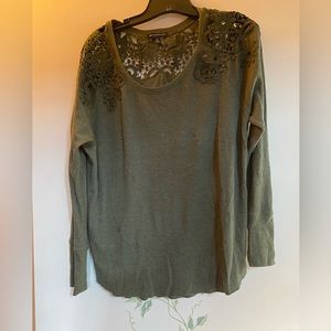 AEO ladies waffle knit Henley